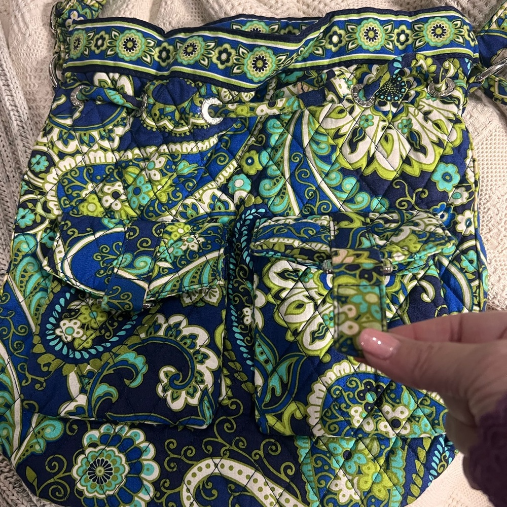 Vera Bradley Vintage Quick Draw Bucket Bag Rhythm & Blues Pattern